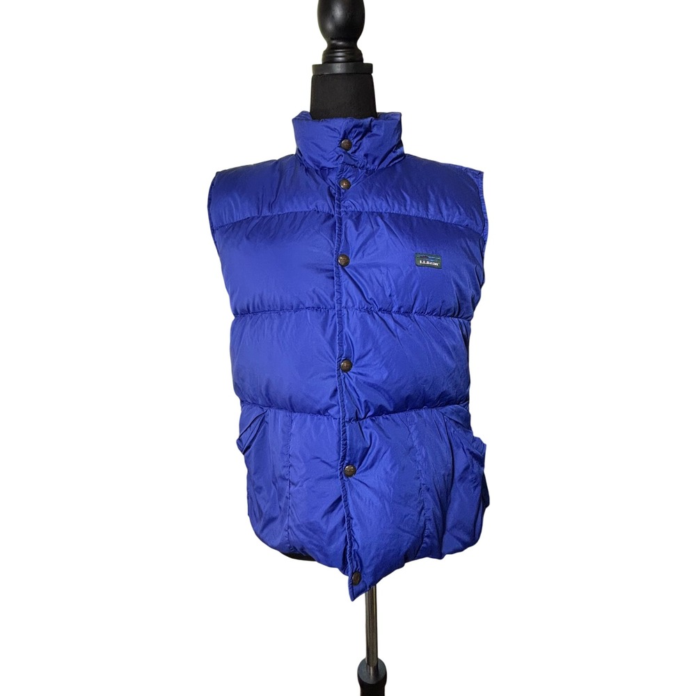 LL Bean Kids Goose Down‎ Puffer Vest Blue XL (18-20) Full Zip Sleeveless